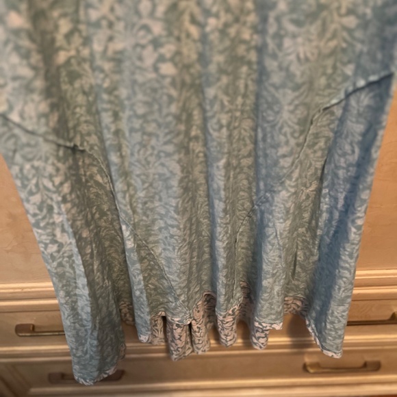 Peruvian  Connection L blue & white maxi floral cotton dress - Picture 14 of 16